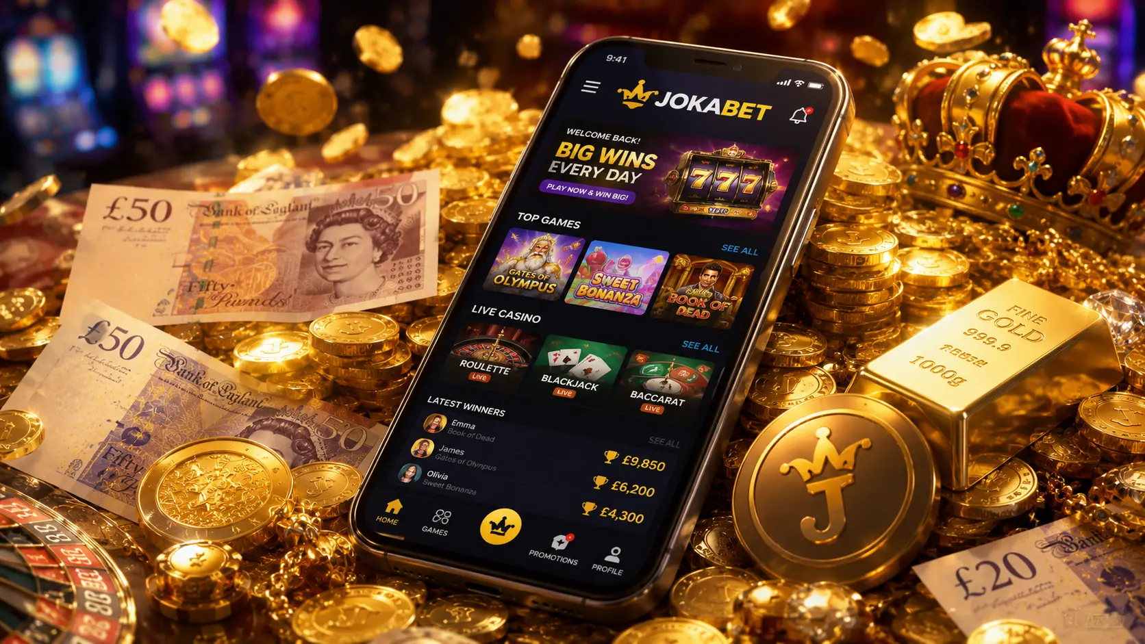 Casino and sportsbook on a smartphone